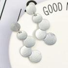 Disc Layered Alloy Dangle Earring 1 Pair - Stud Earring - Silver - One Size