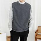 Plus Size Crew-neck Sleeveless Sweater