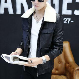 Collared Fleece-lined Jacket