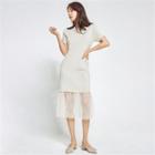Tulle-hem Knitted T-shirt Dress