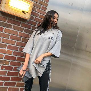 Slit-side Printed Boxy T-shirt