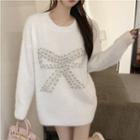 Rhinestone Bow Sweater