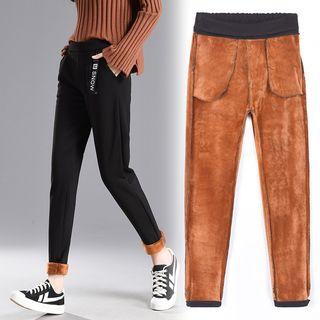 Fleece Lined Lettering Sweatpants