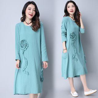 Flower Long-sleeve Dress