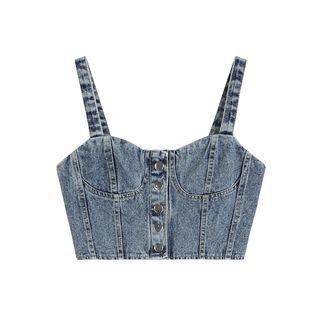 Denim Button Front Camisole Top