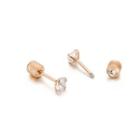 Simple And Exquisite Plated Rose Gold Geometric Cubic Zirconia 316l Stainless Steel Stud Earrings Rose Gold - One Size