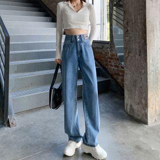 High Waist Loose Fit Jeans (various Designs)