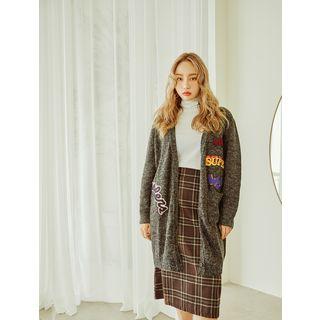 Patch-pocket H-line Long Plaid Skirt
