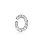 Left Right Accessory - 9k White Gold Initial O Pave Diamond Single Stud Earring (0.03cttw)