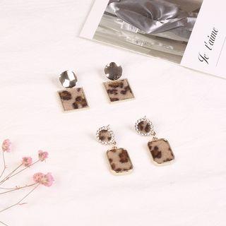 Leopard Print Faux Fur Dangle Earring (various Designs)