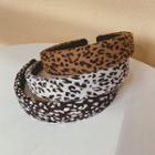 Leopard Print Fabric Headband F633 - White - One Size