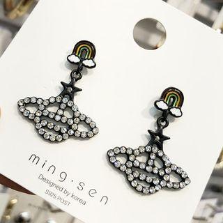Rhinestone Planet Dangle Earring As Shown In Figure - One Size