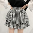 Gingham Ruffle Miniskirt