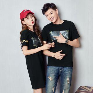 Couple Matching Printed T-shirt Dress/t-shirt