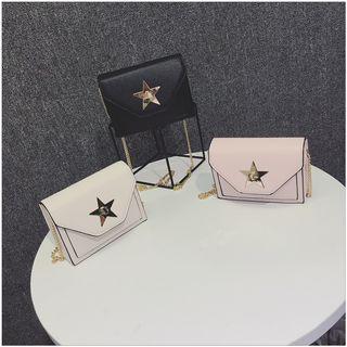 Chain Strap Star Applique Crossbody Bag
