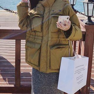 Long-sleeve Plain Padded Cargo Jacket
