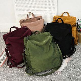 Nylon Plain Oversize Backpack