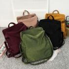 Nylon Plain Oversize Backpack