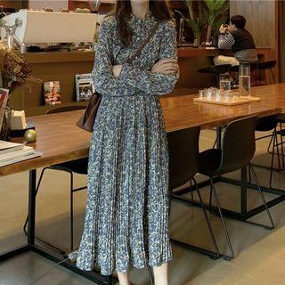 Floral Print Midi Shirtdress As Shown In Figure - One Size