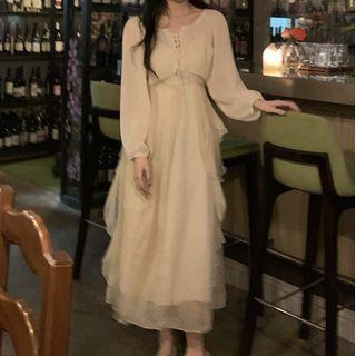 Set: Spaghetti Strap Midi A-line Dress + Cropped Cardigan