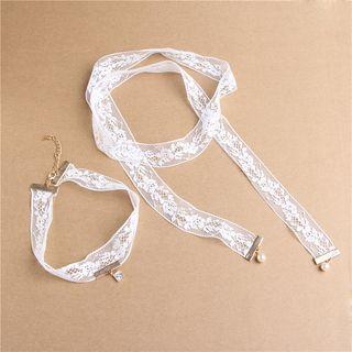 Bridal Set: Lace Headband + Choker
