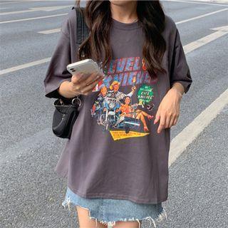 Oversized Printed Short-sleeve T-shirt