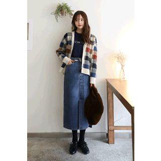Denim H-line Long Skirt