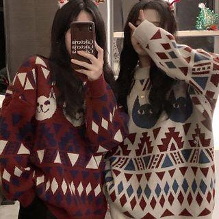 Geometric Shape Cat Sweater