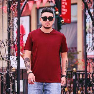 Short-sleeve Plain Loose T-shirt