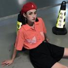 Butterfly Print Short-sleeve Shirt Tangerine - One Size
