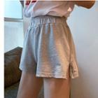 Zip Trim Wide-leg Sweatshorts