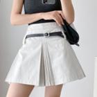High-waist Mini Pleated Cargo Skirt