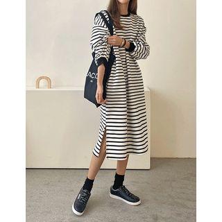 Napped Stripe Pullover Dress