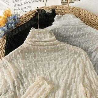 Cowl-neck Slim-fit Light Blouse