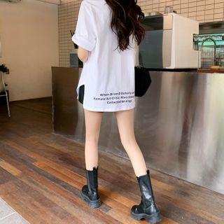 Mental Printed Round-hem T-shirt