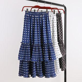 Heart Pattern Midi Skirt