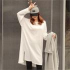 Slit-hem Dip-back T-shirt Dress