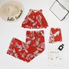 Set: Printed Swim Top + Bottom + Pants