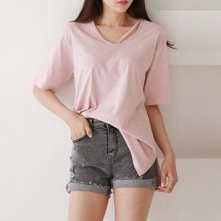 String-trim Plain T-shirt
