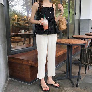 Spot Print Camisole Top / Straight-cut Pants