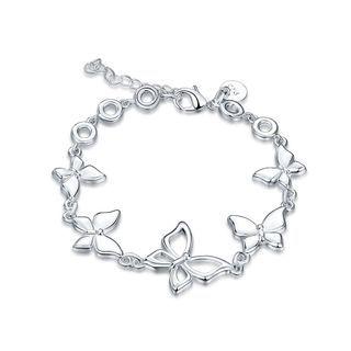 Fashion Simple Butterfly Bracelet Silver - One Size