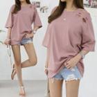 Cutout-detail Boxy-fit T-shirt