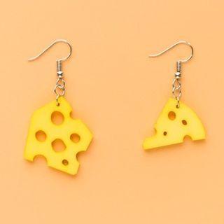 Cheese Asymmetrical Dangle Earring