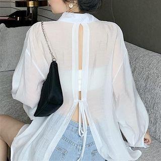 Backless Plain Shirt