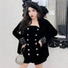 Set: Blazer + Buttoned Strapless Playsuit