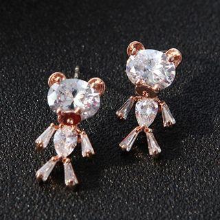 Bear Rhinestone Earrings
