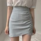 High-waist Asymmetric Ruffled Skirt