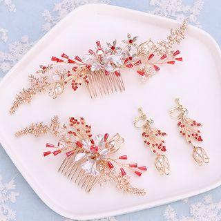 Wedding Faux Crystal Branches Hair Comb / Dangle Earring