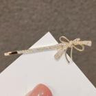 Bow Rhinestone Hair Pin Ly708 - 1 Pc - Gold - One Size