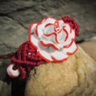 Ceramic Flower Bracelet Red - One Size
